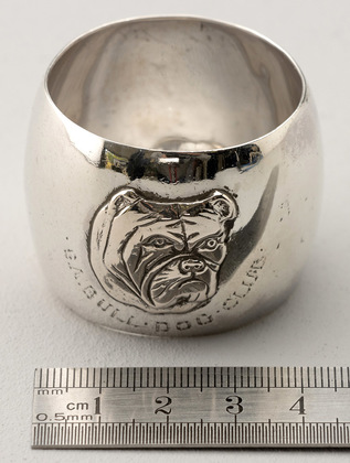 Antique Sterling Silver Bulldog Napkin Ring